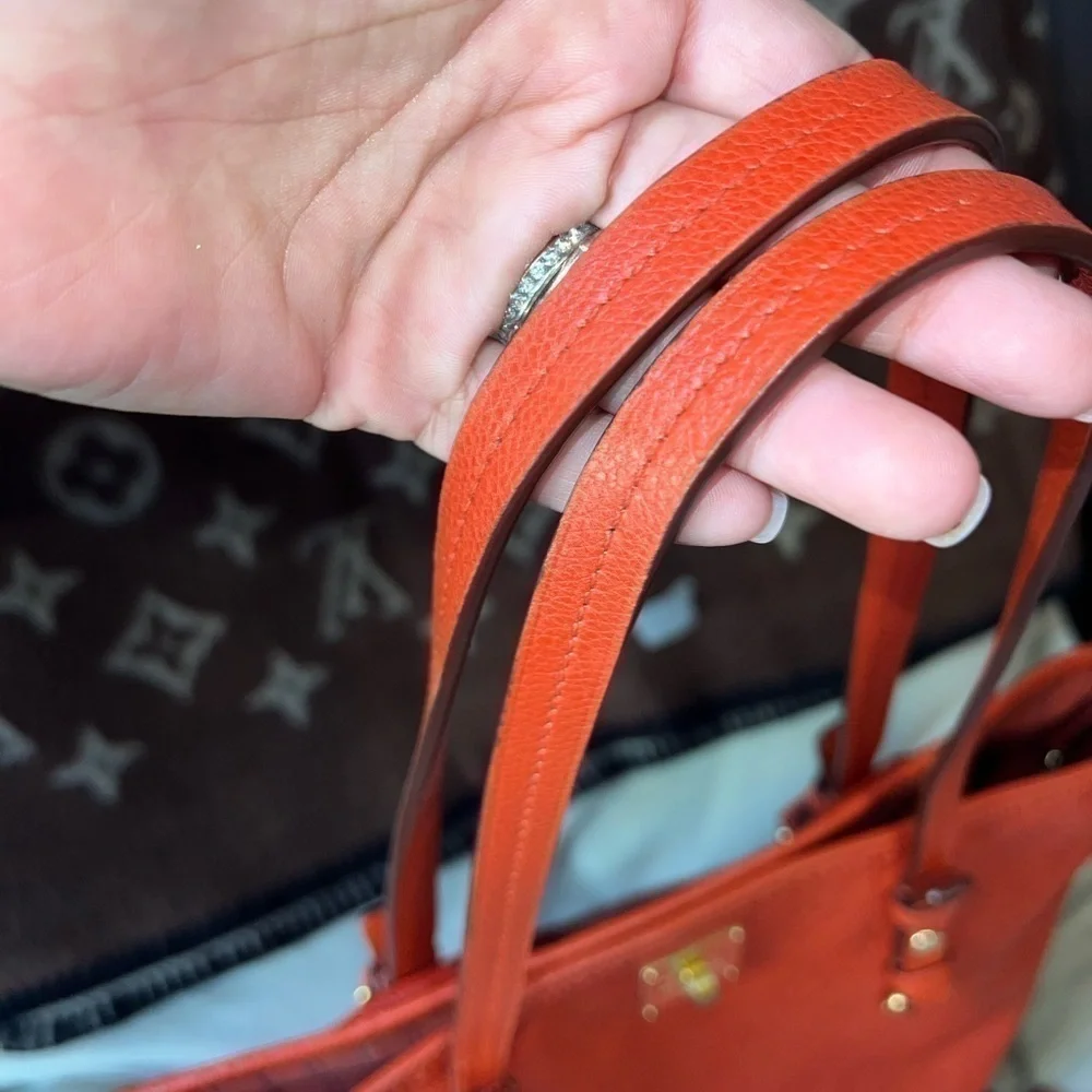 LOUIS VUITTON EMPREINTE LEATHER RED CITADINE PM TOTE BAG - Picture 13 of 14